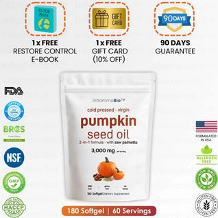 InflammaBio™ Pumpkin Seed Oil & Saw Palmetto. Dual-Action DHT-Blocker