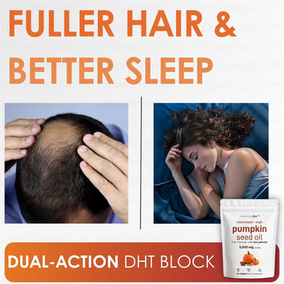 InflammaBio™ Pumpkin Seed Oil & Saw Palmetto. Dual-Action DHT-Blocker
