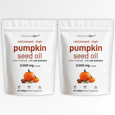 InflammaBio™ Pumpkin Seed Oil & Saw Palmetto. Dual-Action DHT-Blocker