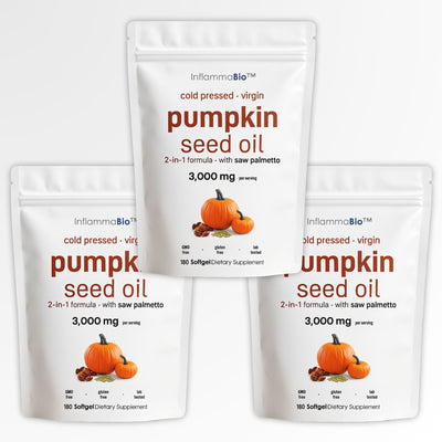 InflammaBio™ Pumpkin Seed Oil & Saw Palmetto. Dual-Action DHT-Blocker