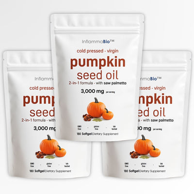 InflammaBio™ Pumpkin Seed Oil & Saw Palmetto. Dual-Action DHT-Blocker
