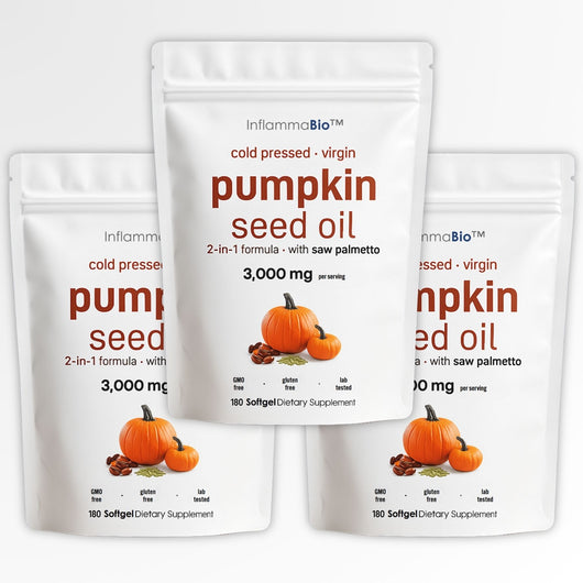 InflammaBio™ Pumpkin Seed Oil & Saw Palmetto. Dual-Action DHT-Blocker