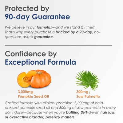 InflammaBio™ Pumpkin Seed Oil & Saw Palmetto. Dual-Action DHT Blocker