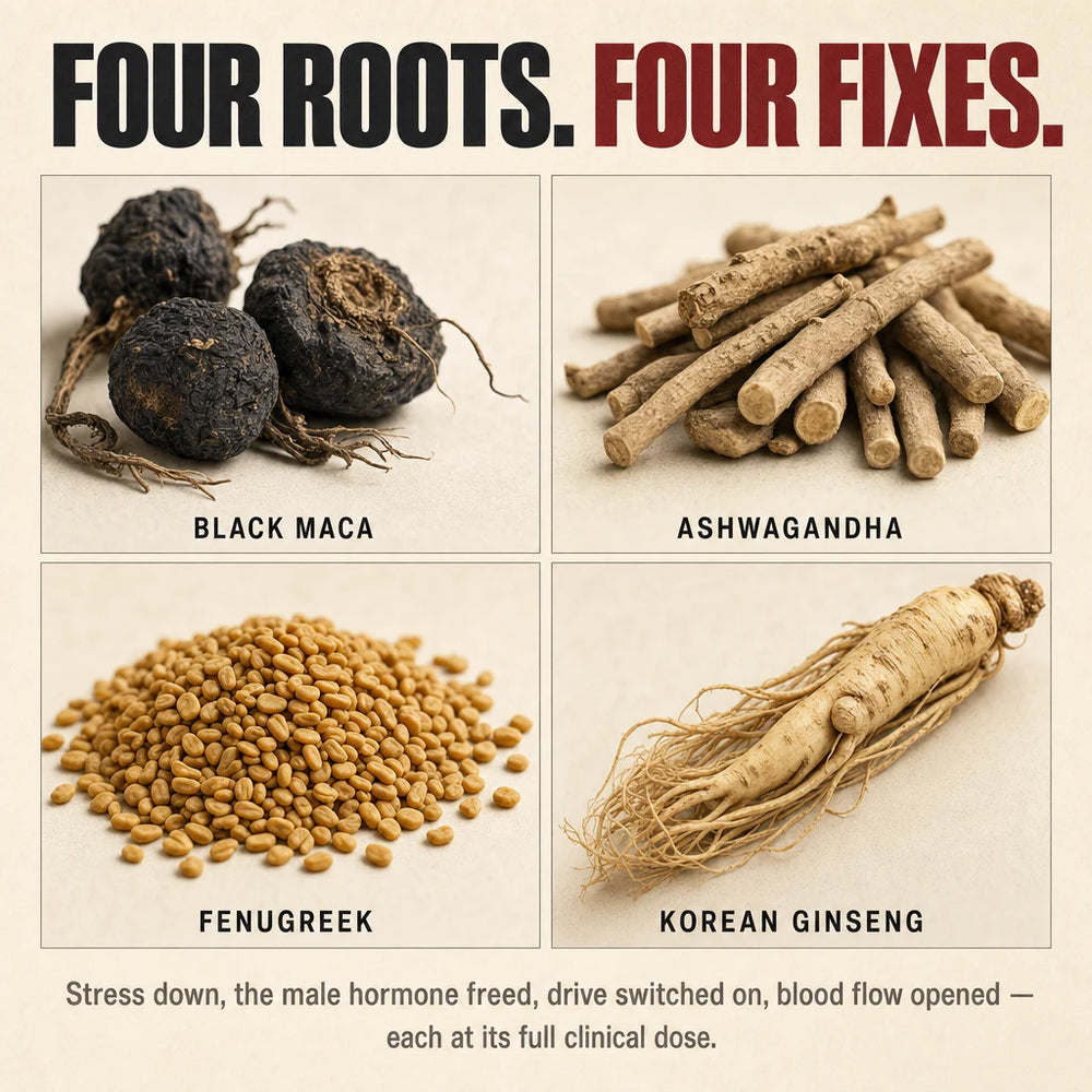 Four roots, four fixes at full clinical doses